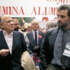 Julio Anguita y Santiago Carrillo en una manifestaci&oacute;n del 1 de mayo.&nbsp;