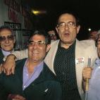 Ramón Tamames y Marcelino Camacho durante una campaña electoral.