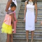El 8 de agosto de 2010, Letizia recibi&oacute; en el Palacio de Marivent a una de las mujeres m&aacute;s importantes del mundo en ese momento: Michelle Obama.