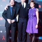 BARCELONA, SPAIN - DECEMBER 01:  Jordi Evole, Miguel Bose and guest attend the photocall for the Gala Against AIDS during Worlds AIDS Day at the W hotel  on December 1, 2011 in Barcelona, Spain.  (Photo by Miquel Benitez/Getty Images)