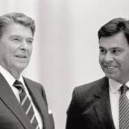 Con el expresidente de EEUU Ronald Reagan.