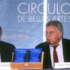 Con el actual presidente del Grupo Prisa, Juan Luis Cebrián, durante la presentación de un libro conjunto.