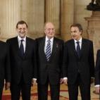 Con el rey y los expresidentes Zapatero, Aznar y Rajoy.