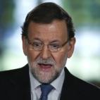 El presidente del Gobierno, Mariano Rajoy, durante la rueda de prensa en la que ha hecho balance de este 2014.