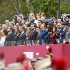 MADRID, SPAIN - OCTOBER 12: Spanish politicians Santiago Abascal, Javier Ortega Smith, Iván Espinosa de los Monteros and Albert Rivera attend the National Day Military Parade on October 12, 2019 in Madrid, Spain. (Photo by Carlos Alvarez/Getty ...