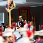 MADRID, SPAIN - OCTOBER 12: King Felipe of Spain, Queen Letizia of Spain, Princess Leonor and Princess Sofia attend the National Day Military Parade on October 12, 2019 in Madrid, Spain. (Photo by Carlos R. Alvarez/WireImage)