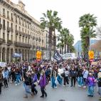 Manifestación del Sindicato de Estudiantes por el 8M en Barcelona