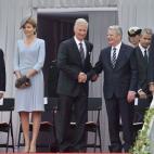 De izquierda a derecha: el presidente de Francia, François Hollande, los reyes de Bélgica, Matilde y Felipe, el presidente de Alemania, Joachim Gauck y el rey Felipe VI.