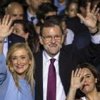 Mariano Rajoy, Cristina Cifuentes y Soraya Sáenz de Santamaría.