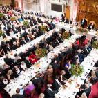 Vista general del banquete, con 600 invitados, celebrado en la City.