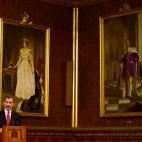 El rey Felipe VI pronuncia su discurso en el Palacio de Westminster, en el centro de Londres.