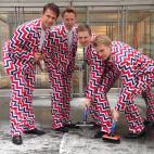 ¿Arlequines? No, es el atuendo del equipo olímpico de curling noruego.