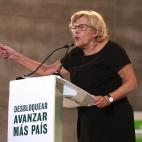 Manuela Carmena, en el cierre de campaña de Más País apoyando a Íñigo Errejón