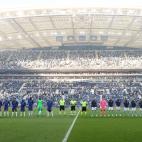 PORTO, PORTUGAL - MAY 29: Players of both teams line up on pitch prior to the UEFA Champions League Final between Manchester City and Chelsea FC at Estadio do Dragao on May 29, 2021 in Porto, Portugal. (Photo by Alexander Hassenstein - UEFA/UEFA...