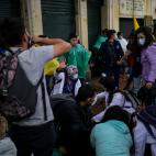 Un herido en las protestas de Bogotá