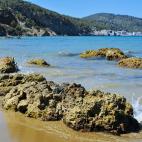 Aig&uuml;es Blanques (o Aguas Blancas) es una de las playas declaradas oficialmente nudistas en Ibiza. Su nombre hace referencia a los colores que se forman en su orilla, al llegar a ella el agua empujada por el viento. De arena fina y blanca, t...