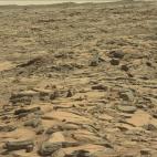La superficie de Marte tomada por el vehículo Curiosity de la NASA.