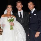 El futbolista Sergio Ramos, durante la boda de su hermana Miriam y Carlos Muela, en Sevilla.