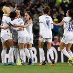 Claudia Zornoza celebra el gol que supon&iacute;a el 1-2 para el Real Madrid