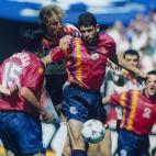 1994: Fernando Hierro en un partido contra Alemania Mundial de EEUU.
