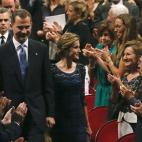 Los reyes de España, Felipe y Letizia a su llegada a la ceremonia de entrega de los Premios Príncipe de Asturias.