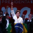 Rousseff celebra su reelección.