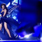 Marija Jaremtjuk , representante de Ucrania, canta su tema 'Tick-Tock' en la semifinal previa al festival de Eurovisión 2014, que se celebrará en Copenhague (Dinamarca) el sábado 10 de mayo de 2014.