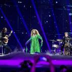 La representante de Georgia, Mariko Ebralidze, canta su tema 'Three Minutes to Earth' en una gala previa al festival de Eurovisión 2014, que se celebrará en Copenhague (Dinamarca) el sábado 10 de mayo de 2014.