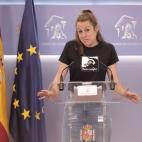 MADRID, SPAIN - JUNE 22: Deputy of the CUP in the Congress, Mireia Vehi, speaks during a press conference conference before a Board of Spokesmen meeting at the Congress of Deputies on June 22, 2021 in Madrid, Spain. (Photo by EUROPA PRESS/E. Par...