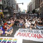 "Contra los nazis, mariconazos", se leía en la concentración en Madrid