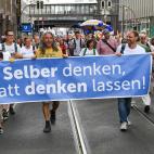 Manifestación de negacionistas en Berlín