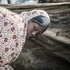 Khadija Kaku en el campo de refugiados, su quinta parada en cinco años