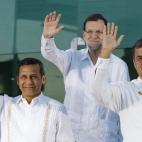 Con los presidentes de Perú, Ollanta Humala, y de Ecuador, Rafael Correa.