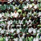 Aficionados de Nigeria en el partido ante Irán (JUAN BARRETO/AFP/Getty Images)