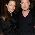 WEST HOLLYWOOD, CA - MARCH 01: Actors Angelina Jolie (L) and Brad Pitt attend GREY GOOSE Hosted '12 Years A Slave' Dinner at Sunset Tower on March 1, 2014 in West Hollywood, California. (Photo by Jamie McCarthy/Getty Images for GREY GOOSE)