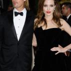 HOLLYWOOD, CA - FEBRUARY 26: Actors Brad Pitt and Angelina Jolie arrive at the 84th Annual Academy Awards held at the Hollywood & Highland Center on February 26, 2012 in Hollywood, California. (Photo by Frazer Harrison/Getty Images)