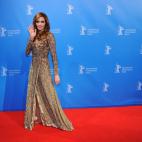 US actress and director Angelina Jolie poses for photographers at the premiere of the film 'In the Land of Blood and Honey' on February 11, 2012 in Berlin. The 62nd Berlinale, the first major European film festival of the year, kicked off on Feb...