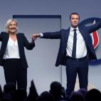 Marine Le Pen y Jordan Bardella, el pasado 5 de noviembre en Par&iacute;s, en la proclamaci&oacute;n del segundo como l&iacute;der de AN.&nbsp;