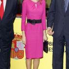 Durante la inauguración de la feria del libro de Miami, el 17 de noviembre de 2013. El vestido es de Felipe Varela.