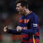 Lionel Messi celebra su gol ante Espanyol en la Copa del Rey.