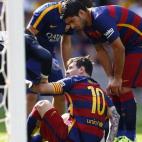 Lionel Messi cayó lesionado el sábado 26 de septiembre en el partido del Barcelona contra el Las Palmas en la liga española.