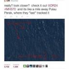La cantante aseguró haber descubierto el avión desaparecido de Malaysia Airlines. Parece que no acertó.
