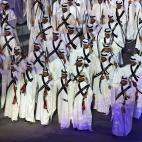 Varios jeques en la inauguraci&oacute;n de Qatar.