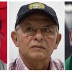 Los delegados de las FARC Marco Leon Calarca, Ivan Marquez, Ricardo Tellez, Simon Trinidad y Andres Paris.