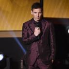 El jugador argentino Lionel Messi, durante la gala