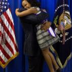 President Barack Obama hugs Mari Copeny, 8, backstage at Northwestern High School in Flint, Mich., May 4, 2016. Mari wrote a letter to the President about the Flint water crisis. Official White House Photo by Pete Souza)