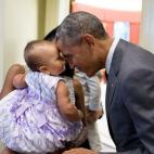 July 17, 2015 "The President greets nine-month-old Josephine Gronniger, whose father, Tim Gronniger, brought his family by the Oval Office for a family photo." (Official White House Photo by Pete Souza)