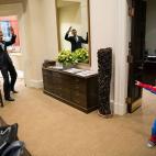 Oct. 26, 2012 "The President pretends to be caught in Spider-Man's web as he greets Nicholas Tamarin, 3, just outside the Oval Office. Spider-Man had been trick-or-treating for an early Halloween with his father, White House aide Nate Tamarin i...