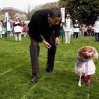 President Obama encourages a young participant at the White House Easter Egg Roll on the South Lawn April 13, 2009. (Official White House Photo by Pete Souza)
