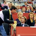 Con el expresidente Jos&eacute; Mar&iacute;a Aznar y Ana Botella.
